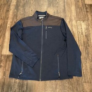 Men’s Orvis Bonded Mesh Full Zip Jacket, Size Large, Blue and Gray, NWOT